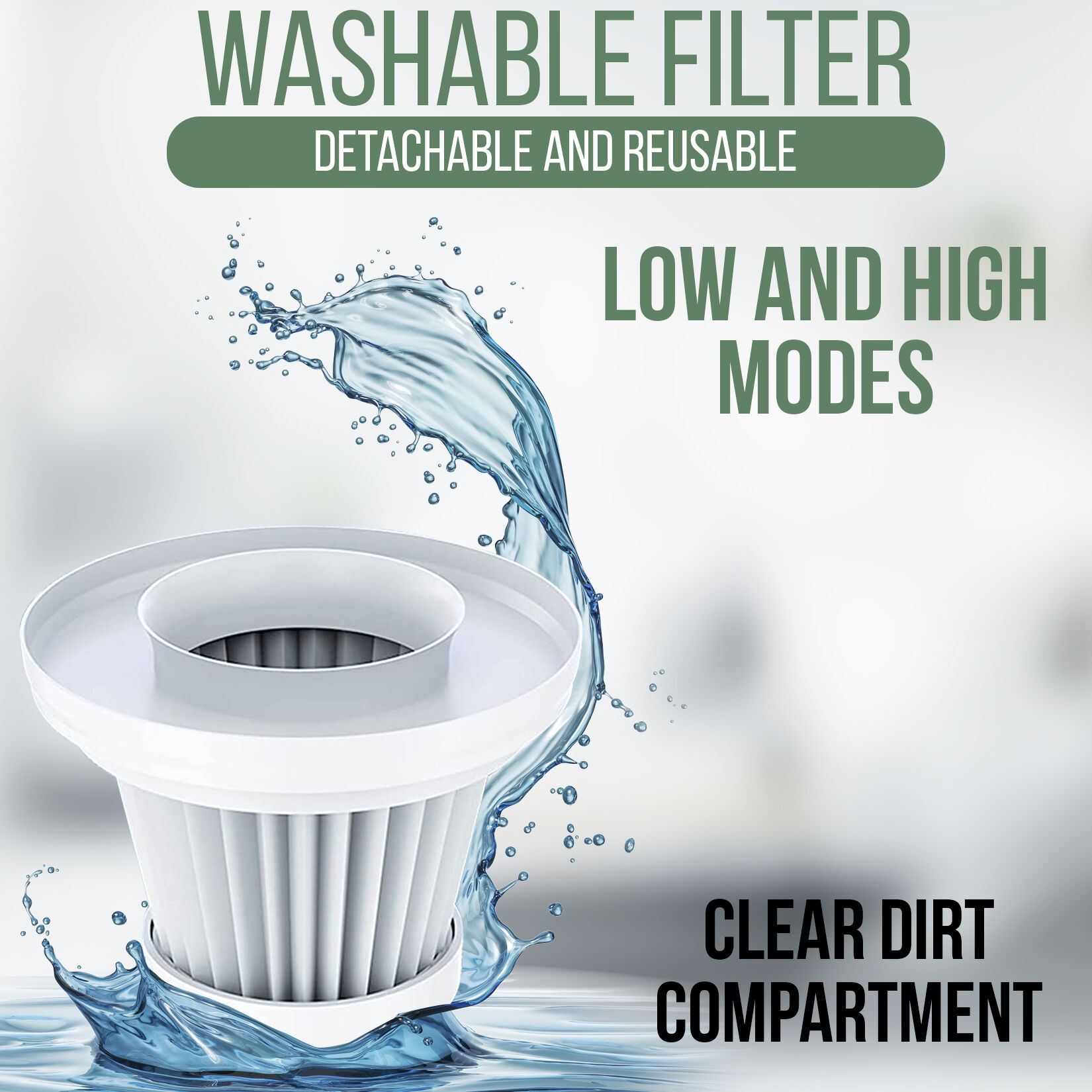 Organically driven Dust-R Portable Vacuum 120W suction power