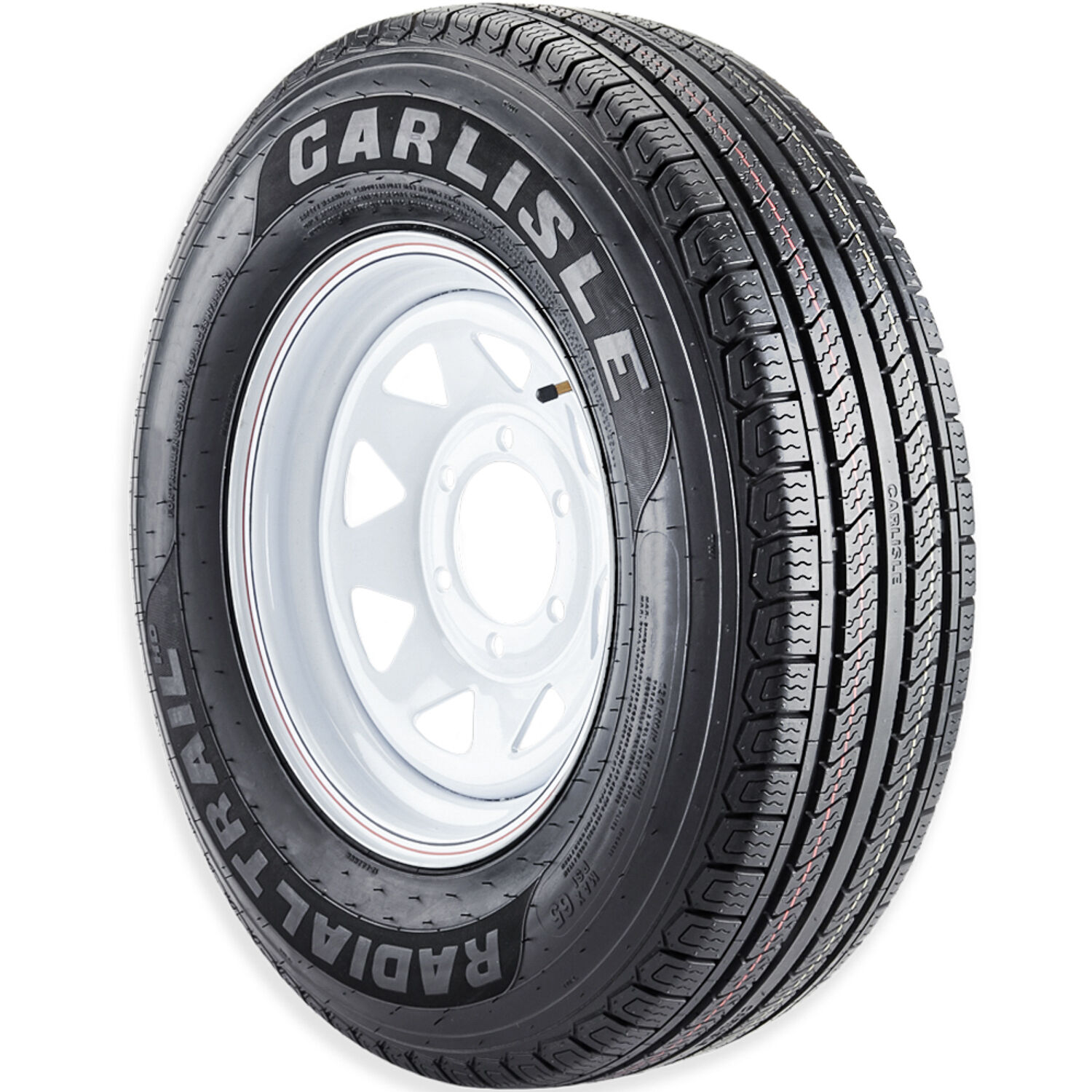 Carlisle (Carlstar) Radial Trail HD235/80R16 123/119L E (10 Ply) Trailer 16x6 8 x 165.1 White Eight Spoke Assembly