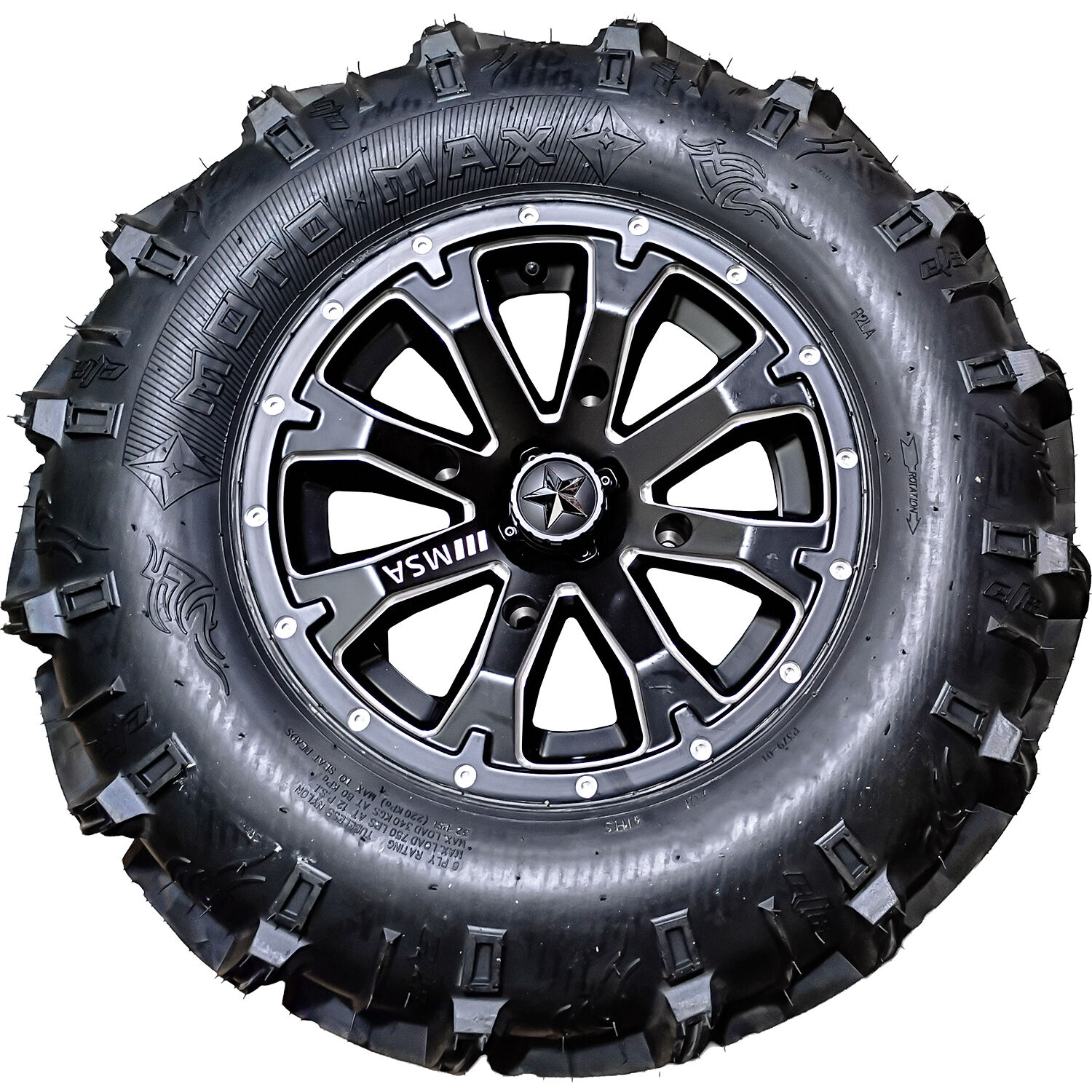 EFX Moto Max 27x10.00-14 70F 6 Ply 14x7 4 x 156 Black Eight Spoke