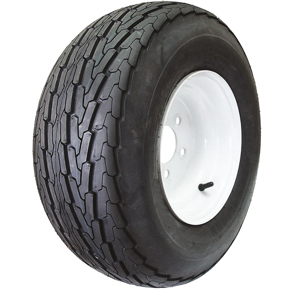 Hi-Run SU03 ST 20.5X8.00-10 E (10 Ply) 5 x 4.5 White Solid Trailer Tire and Wheel Assembly