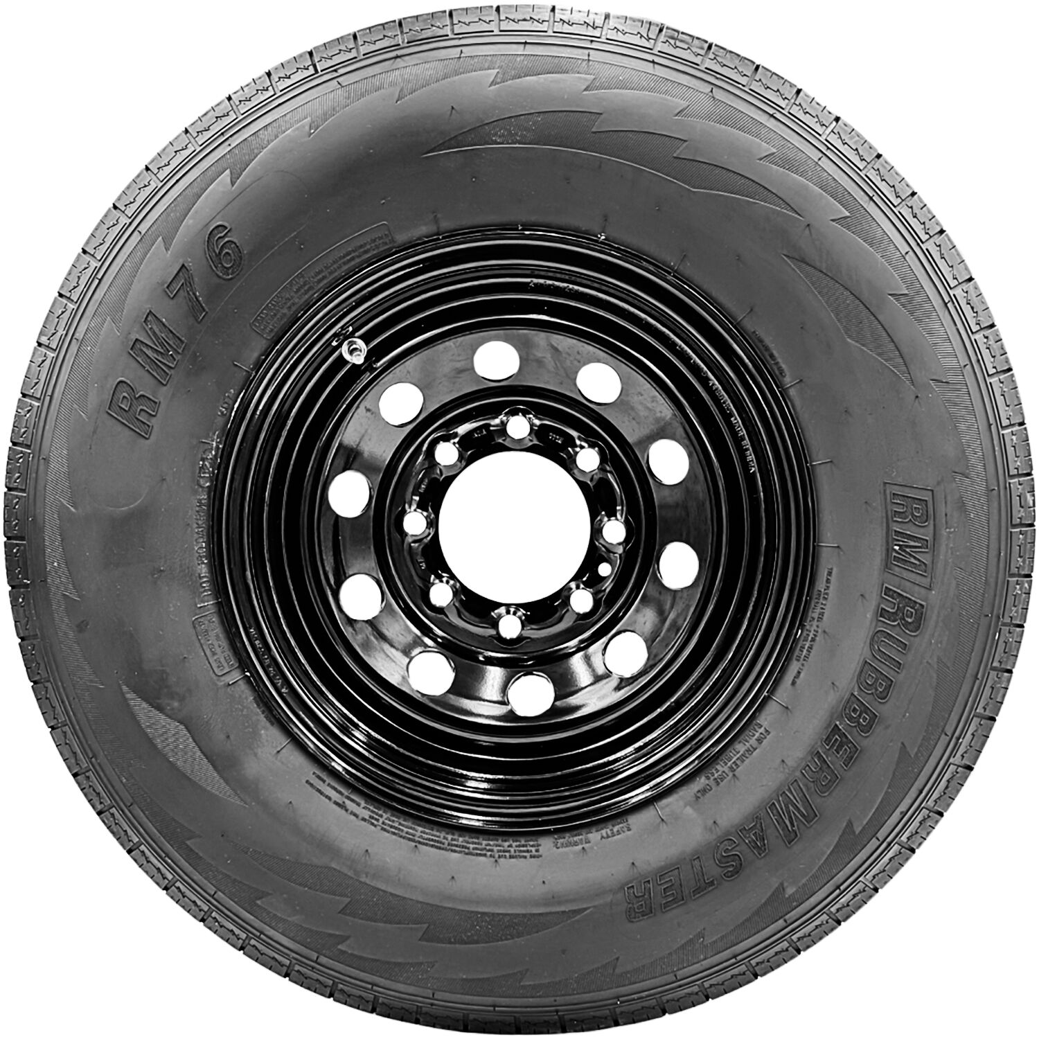 RubberMaster RM76 ST 235/80R16 F (12 Ply) 16x6 8 x 165.1 Black Modular