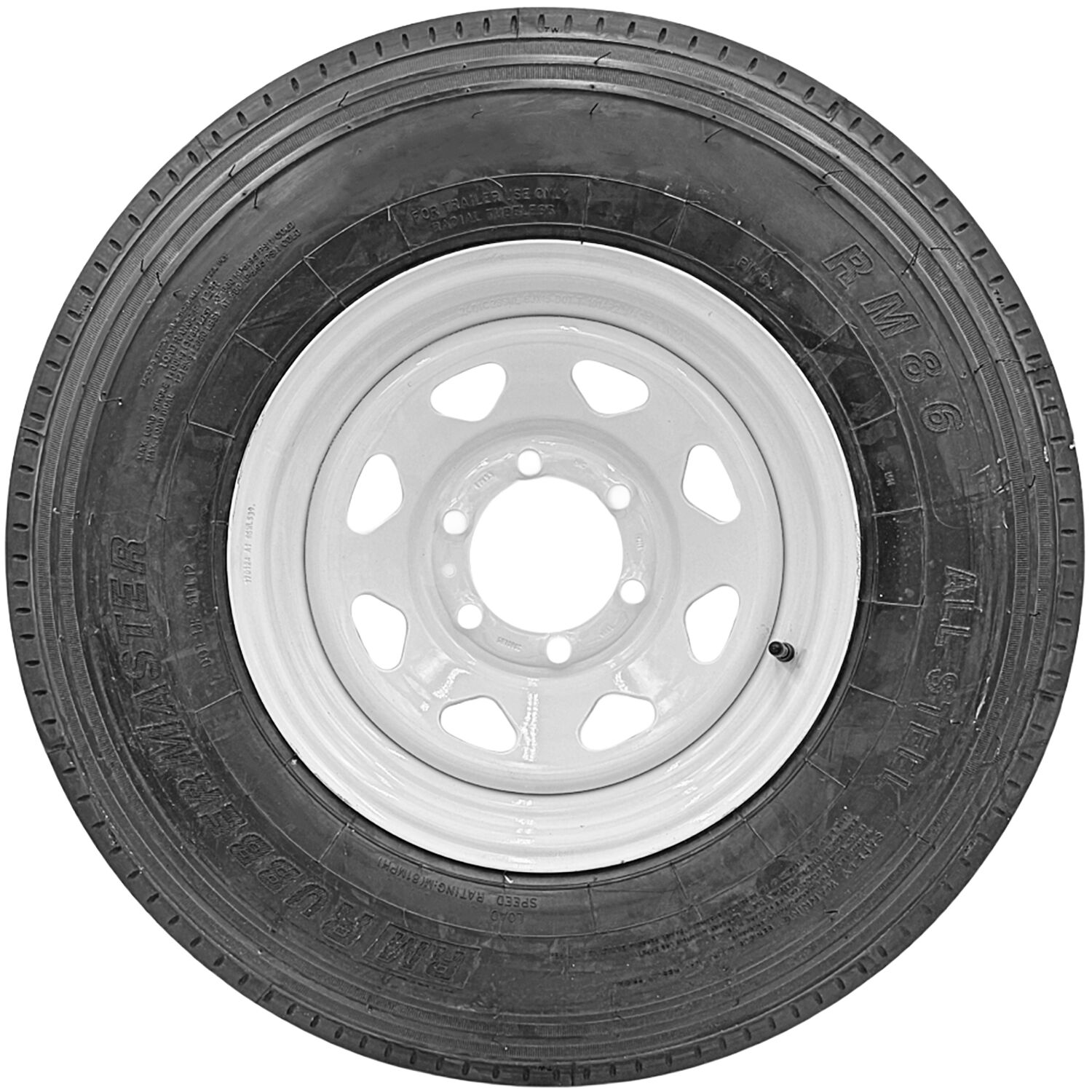 RubberMaster RM86 ST 225/75R15 119/114M F (12 Ply) 16x6 6 x 139.7 White Eight Spoke