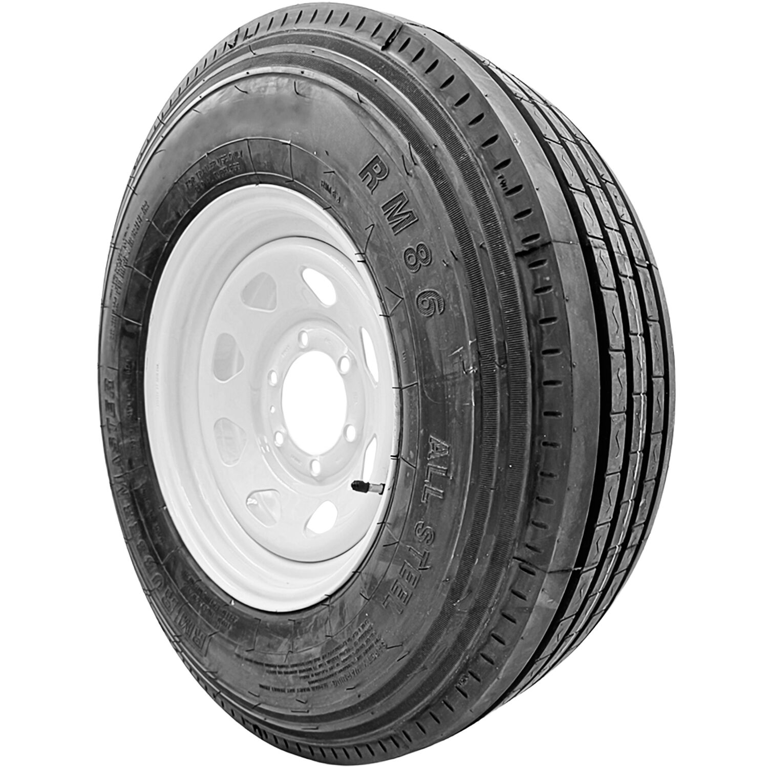 RubberMaster RM86 ST 225/75R15 119/114M F (12 Ply) 16x6 6 x 139.7 White Eight Spoke