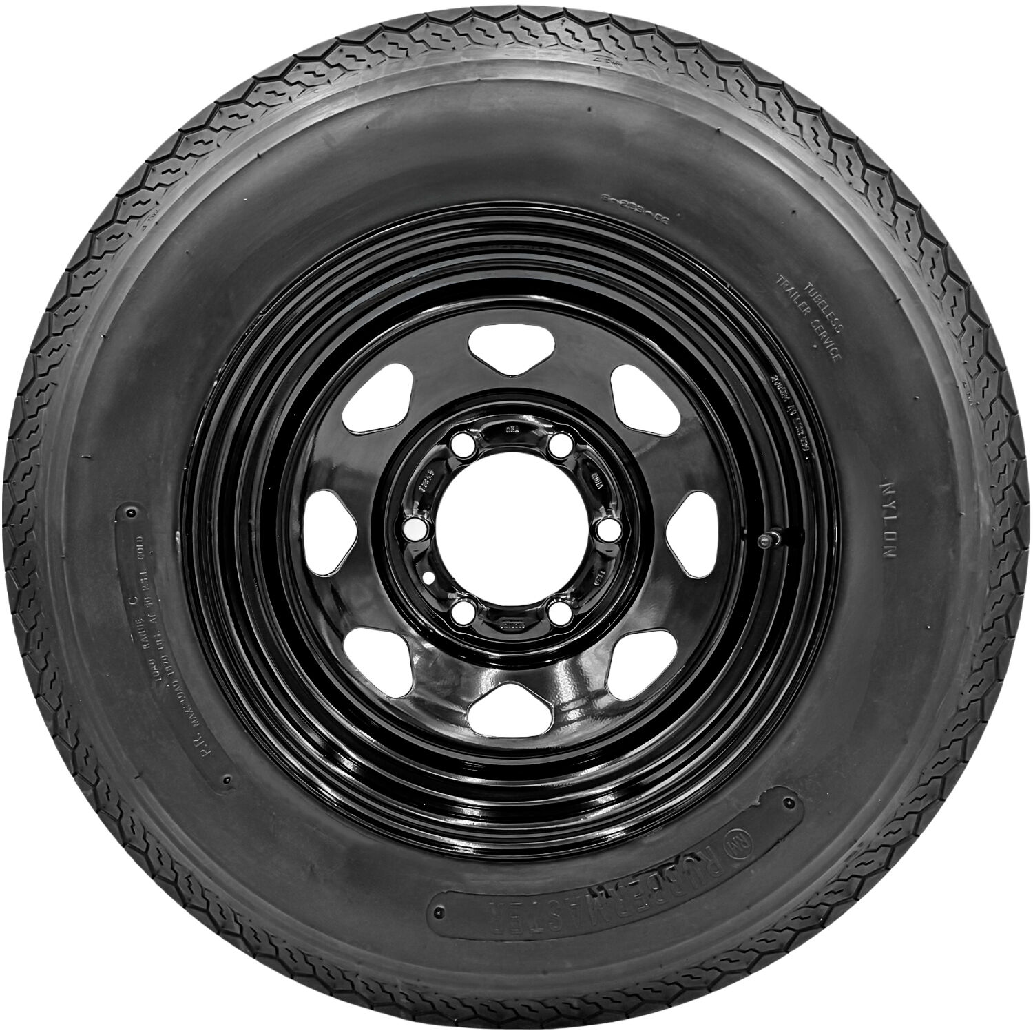 RubberMaster S258 ST F78-15 C (6 Ply) 15x6 6 x 139.7 Black Eight Spoke