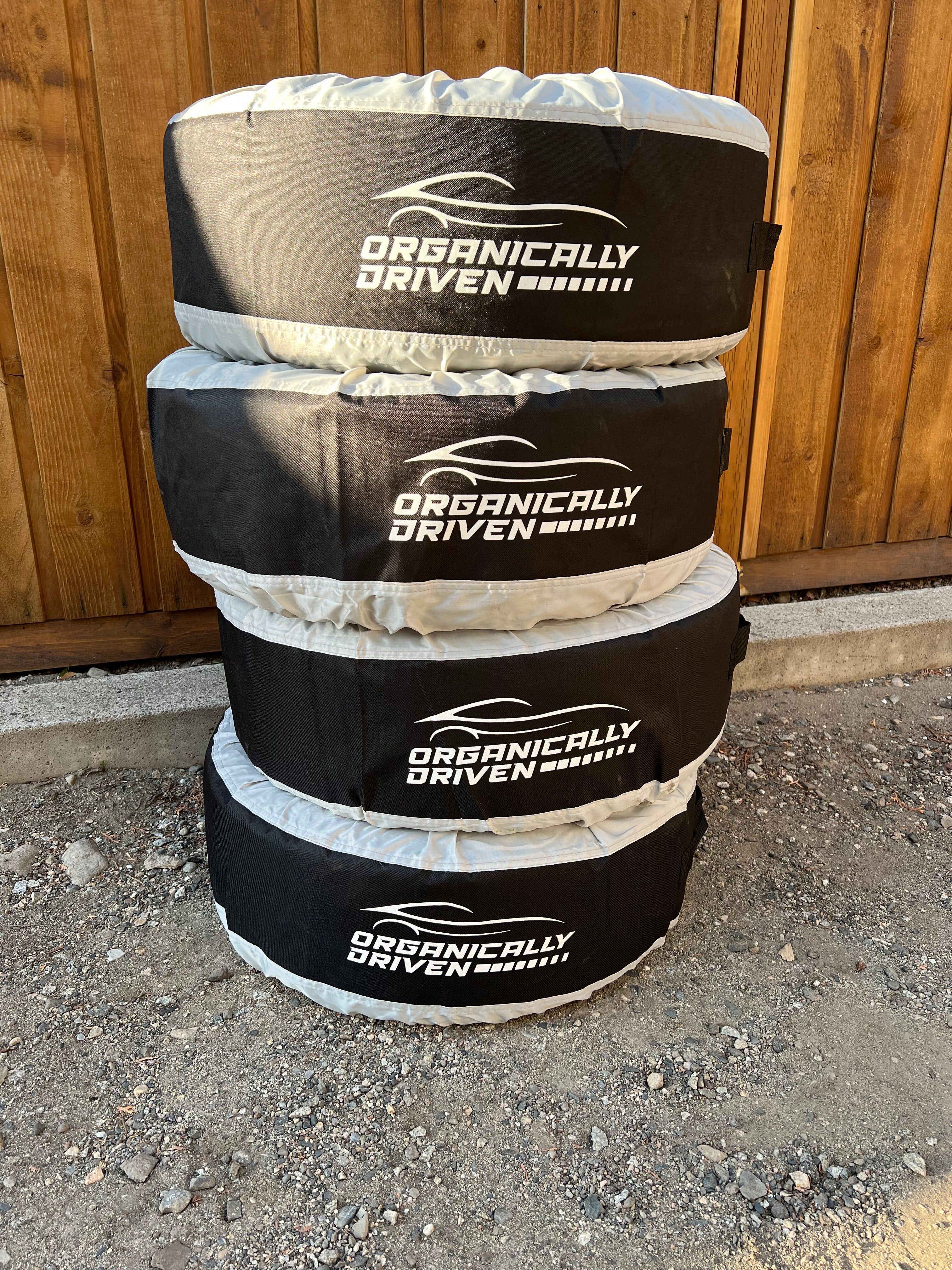 4 Organically Driven Tire Bags, 16 x 12 x 3, 600D Oxford Polyester