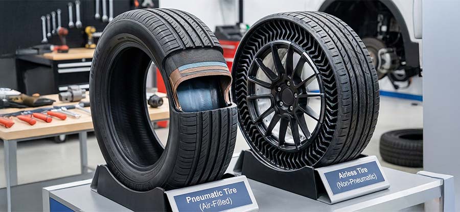 Airless vs pneumatic tires