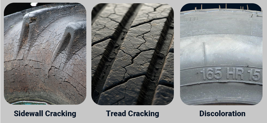 Dry Rot Tires - Cracking And DIscoloration On Tires