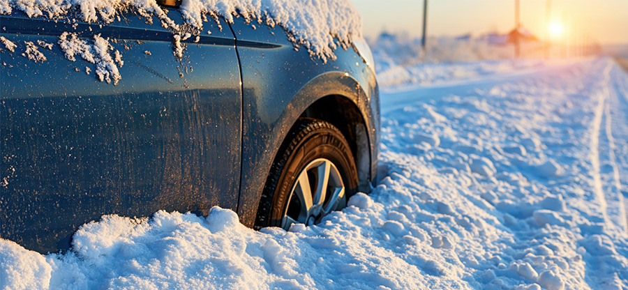Car stuck in snow