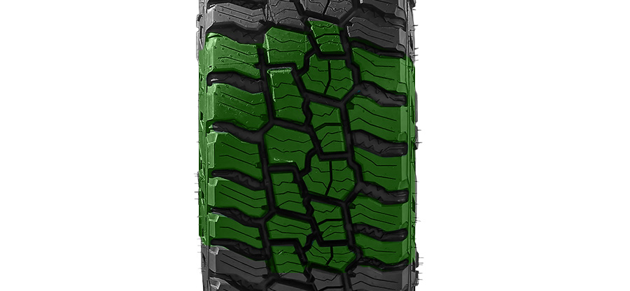 Aggressive tread pattern