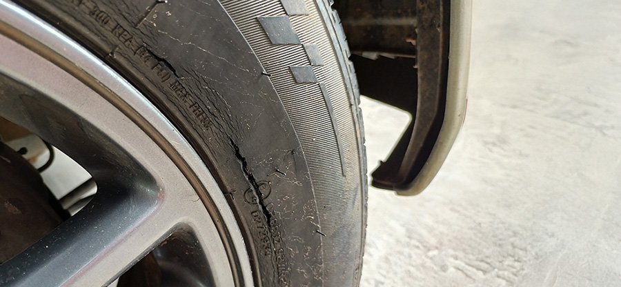 Cracked tire